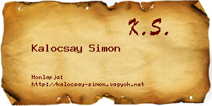 Kalocsay Simon névjegykártya